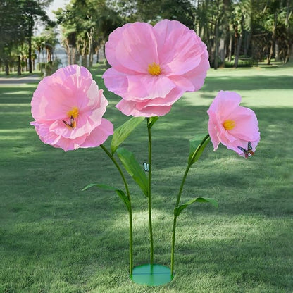 5.8 Ft Giant Artificial Flowers,Large Paper Flower,Huge Poppy Flowers Decoration for Wedding,Hotel,Office,Window Display and Home Farmhouse Decor(Pink)