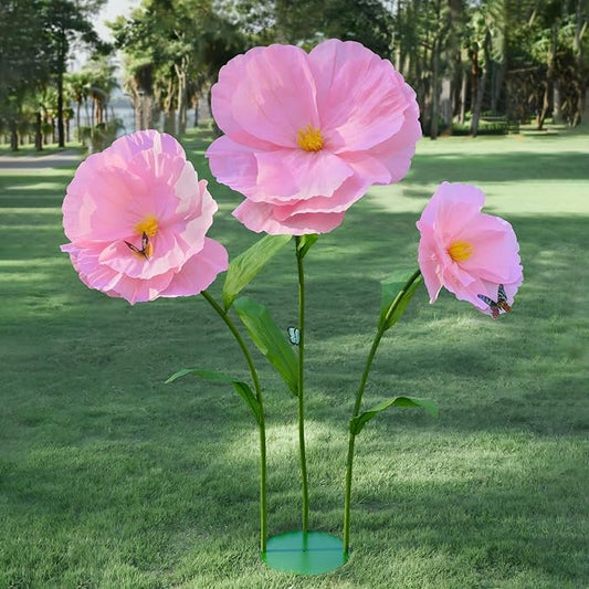 5.8 Ft Giant Artificial Flowers,Large Paper Flower,Huge Poppy Flowers Decoration for Wedding,Hotel,Office,Window Display and Home Farmhouse Decor(Pink)