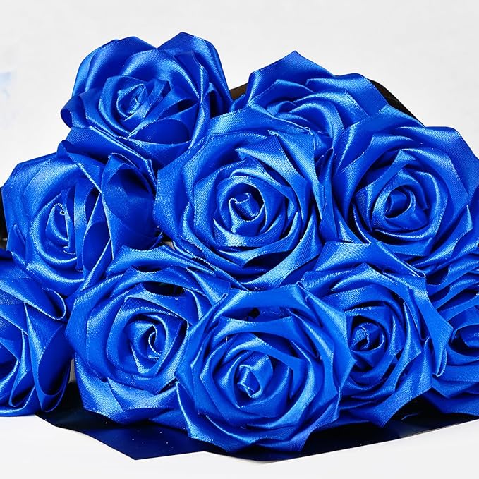 1-1/2 Inch Wide Royal Blue Satin Ribbon, 50 Yards Solid Polyester Fabric Ribbon for Roses Making, Gift Wrapping, Christmas, Wedding Decorations, Crafts, Bows