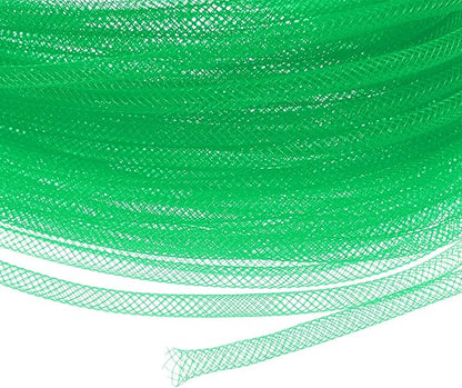 Mesh Tube Ribbon 45 Yards, 4mm Elastic Fabric Ribbons Mesh Tubing for Crafts/Gift Wrapping/Flower Bouquets/Wedding/Birthday/Holiday/Wreaths Christmas/Decoration[Fruit Green]