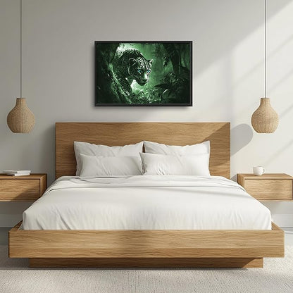 Forest Leopard Large Decor Framed Wall Art Animal Pictures for Living Room, Oversized Canvas Print Painting Modern Extra Large Framed Artwork for Bedroom Office Home Decor 36"x24"