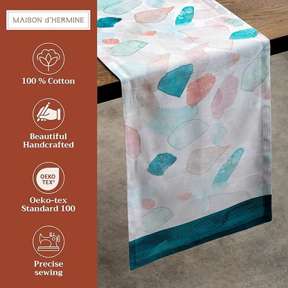 Maison d' Hermine Table Runner 100% Cotton Single Layer Table Runners 108 inches Long Decorative for Home Kitchen Dining Party Wedding Bridal Shower Spring Summer (Summer Picnic, 14.50" x 108")