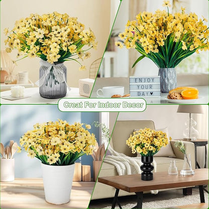 20 Bundles Artificial Flowers for Outdoors or Indoor Garden Home Decoration,No Fade Fake Flowers Faux Plants for Decoration Hanging Planters,Porch Window Box Garden Wedding Farmhouse Fake Plants