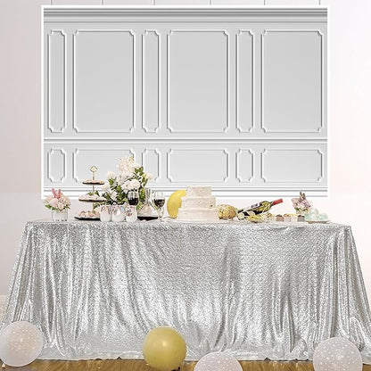 AOFOTO 10x7ft Room Photo Backdrop White Living Room French Classic Frame Wall Photography Background Office Video Conference Meeting Background Adult Children Portrait Photoshoot Backdrop