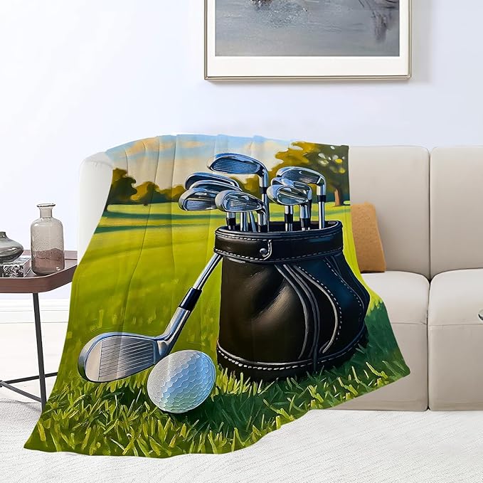Golf Blanket for Boys Golfing Sport Throw Blanket Soft Cozy Fleece Fuzzy Stuffed Plush Flannel Gifts for Girls Women Kids Adults 40''x50''