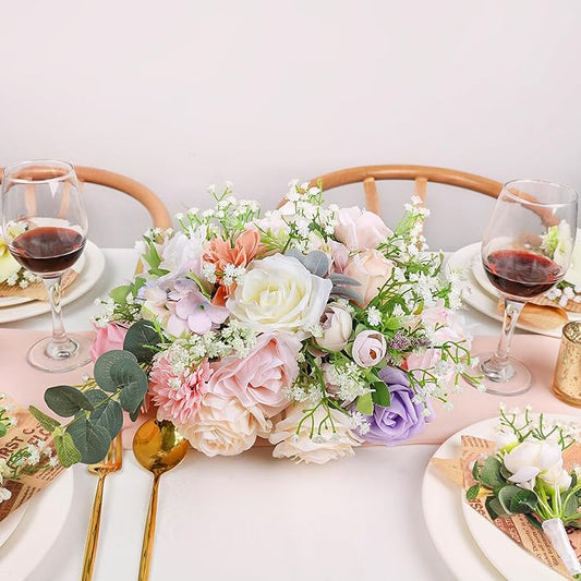 DEEMEI 21 PCS Babys Breath Artificial Flowers Fake Babys Breath Flowers Artificial Bulk White Gypsophila Bouquets Real Touch Faux Flowers for Wedding Floral Arrangement Party Home Decoration