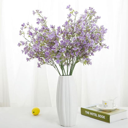 Grand Verde 29” Forget-Me-Not Artificial Flowers Faux Bouquet Long Stems for Tall Vase, DIY Crafts Home Decoration, Bulk 5pcs (Purple)
