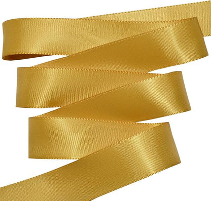 Morex Ribbon Double Face Satin Ribbon, 7/8"" x 50 Yd, Dijon, Silk Ribbons for Gift Wrapping, Birthday Gifts, Satin Dress for Women, Crafts, Wedding
