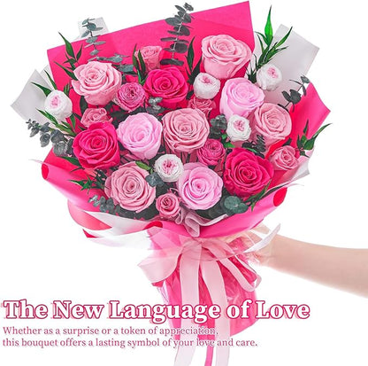 Flowers for Delivery Prime Forever Flowers Preserved Roses Bouquets Purple Flower Birthday Gifts for Women Valentine's Day Mothers Day Graduation