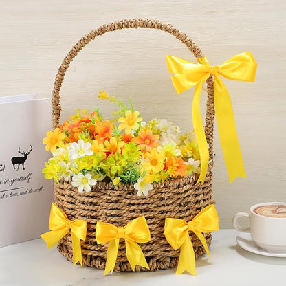 Yellow Ribbon 1 Inch 50 Yards Yellow Satin Ribbon for Fall Decor Harvest Party Gift Wrapping Baskets Bows Bouquet Crafts Christmas Decorations