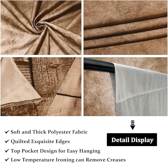 Professional Abstract Portrait Photography Backdrop,Wall with Wood Floor Backdrop for Kids Photography Baby Newborn Cake Smash Photo Shoots Hypoallergenic Fabric Photography Props(Brown-8x10ft)