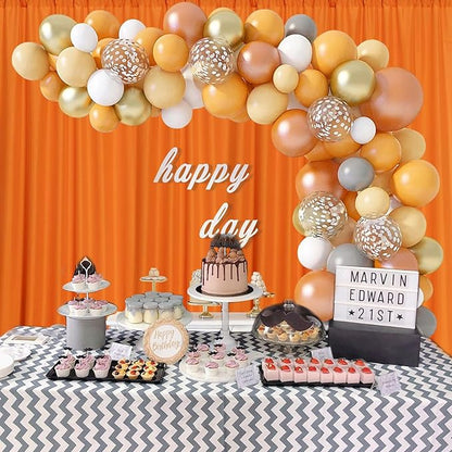 10 x 10 Feet Orange A Backdrop Curtain for Partie, Background Curtains for Photoshoot, Birthday, Wedding, Halloween, Thanksgiving, Christmas, New Year Party Decorations 5Ft x 10Ft, 2 Panels