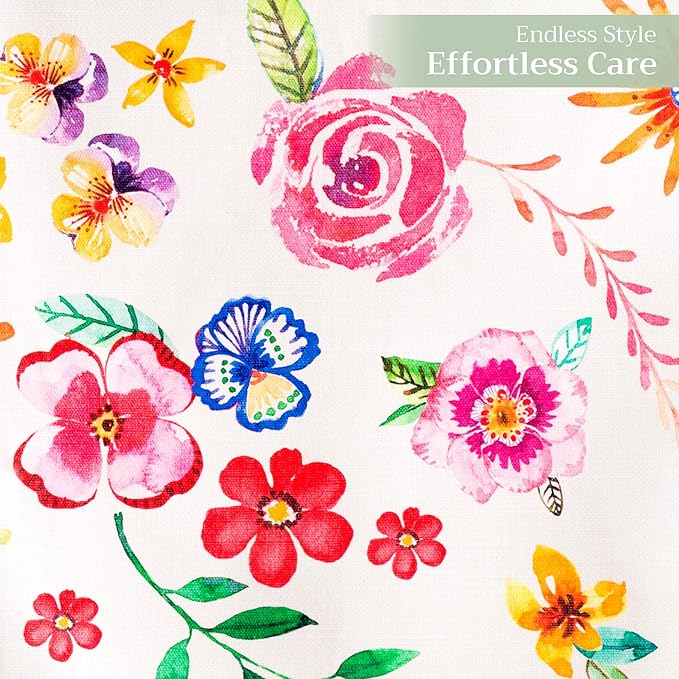 Maison d' Hermine Table runner 100% Cotton Single Layer Table Runners 72 inches long Decorative for Home Kitchen Dining Party Wedding Bridal Shower Spring Summer (Happy Florals - Sweety, 14.50" x 72")