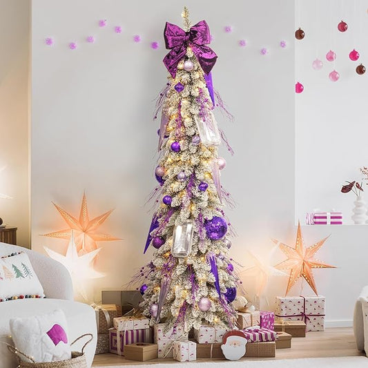 KI Store Purple Glitter Picks Sprays Set of 20 for Christmas Tree Mardi Gras Wreath Garland Floral Arrangement Decoration