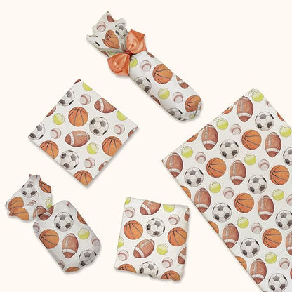 Sports Balls Printed Tissue Paper for Gift Bags or Boxes and Wrapping - Soccer, Basketball, Baseball - Bulk Decorative Art Tissue Paper for Packaging and Gifting | 24 Sheets 20" x 30"