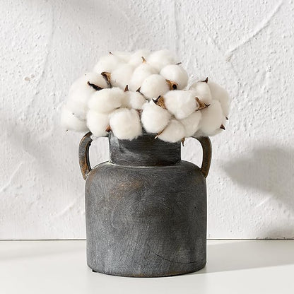 Antique Ceramic Vase with 2 Handles, 6.1 Inch Farmhouse Rustic Flower Vase, Small Vintage Terracotta Vases for Home Decor, Wedding, Living Room, Table, Shelf Decor, Black Bronze