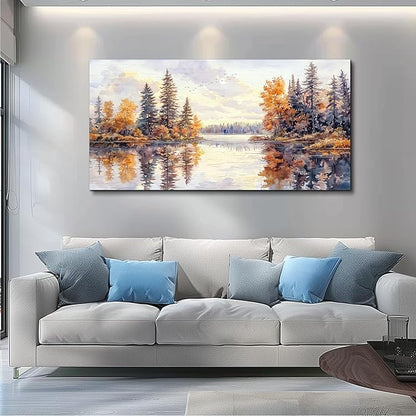PHAOHUAXM Abstract Ink Landscape Painting Wall Art Painting Modern Canvas Print Natural Landscape Art Pictures Living Room Dining Room Wall Decor Bedroom Office Home Decoration Aesthetics 20x40 In