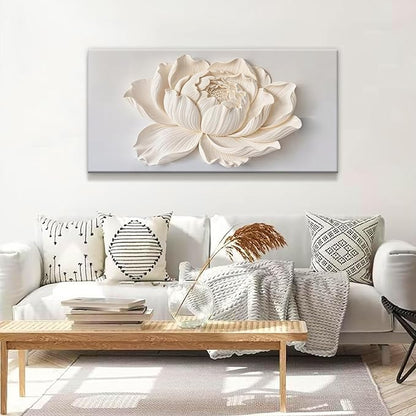 TAIJXAGSG Canvas Wall Art Decor Painting White Flower Plants Wall Decor Botanical Modern Wall Art Print Paintings Decorations Artwork Pictures For Bedroom Living Room Home Office Artwork 20"×40"