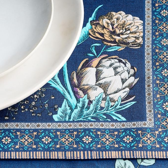 Maison d' Hermine Tablerunner 100% Combed Cotton Premium 14.50 Inch x 72 Inch Decorative Table Runner Table Runners, Dining, Buffet Party & Wedding, Artichoke (Double Layer)
