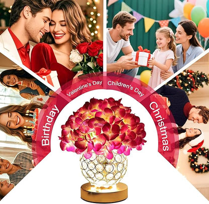 Artificial Hydrangea Flower Lamp with Remote Control, Hydrangea Flower 3 Color Dimmable Night Light Gifts for Women Mom Wife Friend Birthday Christmas, Bedroom Coffee Shop Store Living Room Decor