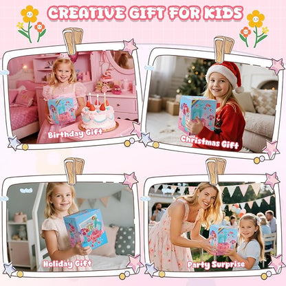 DIY Flower Bouquets Toys for Girls, Arts & Crafts Birthday Gift for Kids Ages 4-9, Handmade Creative Flower Market Kit for 4-6-8+Year Old Girl, Educational Activity Preschool Family Day Creative Gifts
