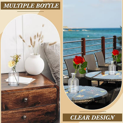 Lallisa 54 Pcs 3.15 Inches Small Glass Bud Vases Bulk Mini Flower Vases for Centerpieces Decorative Glass Bottles Vintage Rustic Decoration for Wedding Dining Table Home Decor