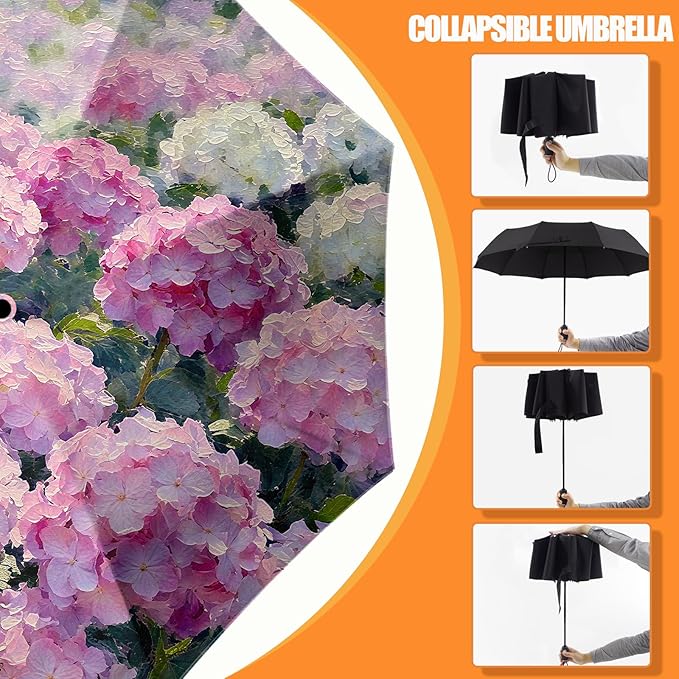 Small Compact Travel Automatic Folding Umbrella for Women, Portable Lightweight, Rain, Wind, UV Sun Shade