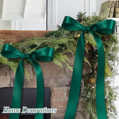 Dark Green Ribbon 1 Inch Christmas Ribbon Emerald Green Satin Ribbons 60 Yards for Gift Wrapping Bows Crafts Christmas Tree Xmas Decorations