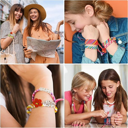 Maynacs Arts and Crafts for Kids Ages 8-12,Friendship Bracelet Making Kit for Girl,Kids Jewelry Making Kit with 28 Pre-Cut Threads,Christmas Birthday Gifts for Ages 6 7 8 9 10 11 12 Year Old Cyan