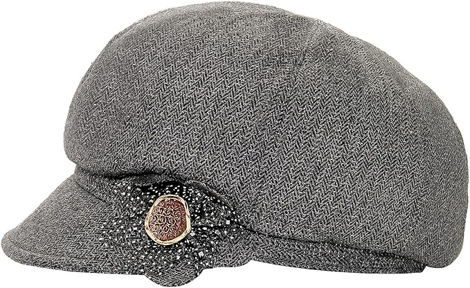 Women Retro Classic Visor Newsboy Cabbie Cap Beret Hats with Flower Buckle for Woman Ladies