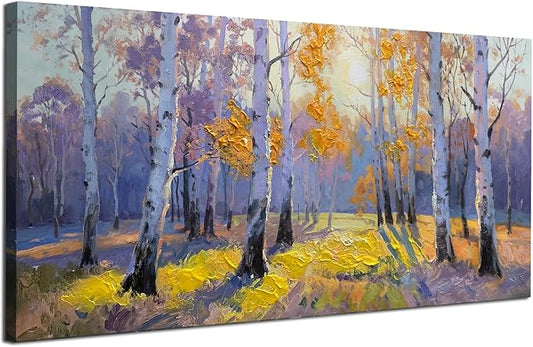 Brushart Forest Canvas Wall Art Nature Large Textured Picture Paintings Wall Decor Living Room Artwork for Walls Bedroom Home Office, 48"x24"