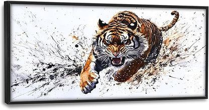 Tiger Large Decor Wall Art Framed Pictures for Living Room, Animal Oversized Canvas Print Painting Modern Extra Large Framed Artwork for Bedroom Office Home Decor 60"x30"