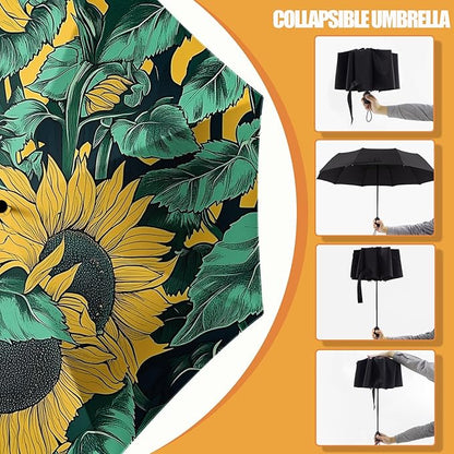 Small Compact Travel Automatic Folding Umbrella for Women, Portable Lightweight, Rain, Wind, UV Sun Shade