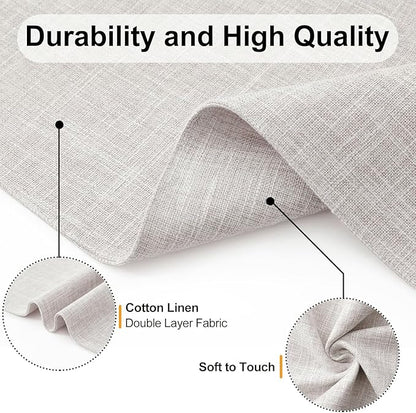 Homaxy Cloths Placemats for Dining Table Set of 6, Heat Resistant Washable Cotton Linen Blend Table Mats, Easy to Clean Place Mats for Indoor Outdoor Party Kitchen Decoration, 13" x 19", Beige
