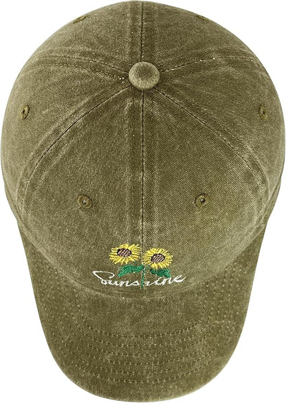 Sunshine Flower Trucker Hat Sun Baseball Cap for Women Snapback Adjustable Hats Gift