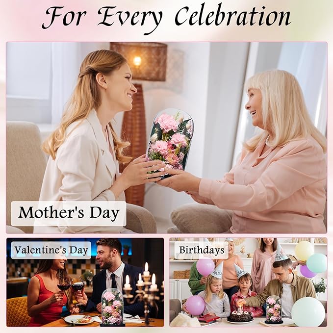 Preserved Roses,Forever Fresh Flowers 7.48in,Gift for Women,Mom,Grandma,Wife,Girlfriend,Sister,and Daughter Perfect for Birthday,Mother’s Day,Valentine’s Day (Thankful Pink3)