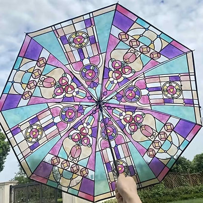 transparent vintage parasol umbrella, cute automatic folding umbrella totes umbrellas automatic open and close collapsible rain for women, compact eezy unique aesthetic for girl