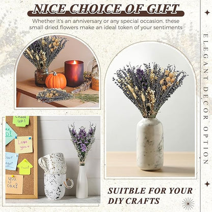 Layhit 4 Pack Large Size Boho Dried Flower Bouquet 15-17 Inch Wedding Handmade Dry Flowers for Vase Crafts DIY Photo Boutonniere for Men Floral Plant for Bridesmaid Gift Birthday Decor(Lavender)