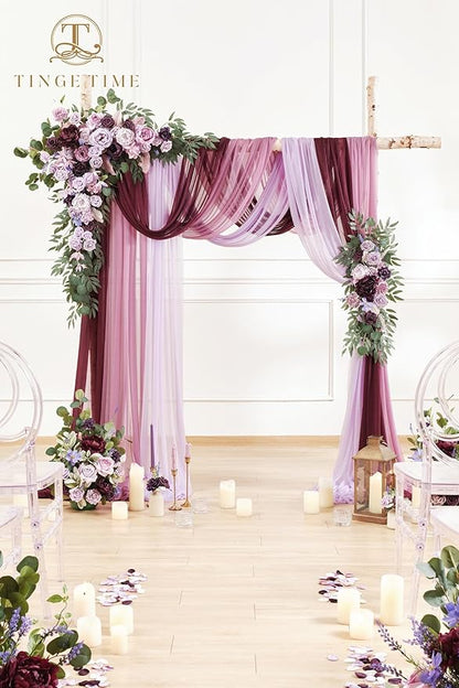 TINGE TIME Artificial Arch Flowers Kit Pack of 5, Wedding Decorations for Reception with Hanging Flowers, Wedding Arch Silk Floral Arrangements Ceremony Backdrop Bridal Shower Outdoor Party Decor