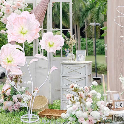 B-COOL Artificial Giant Flowers for Decoration: Pink Huge Flowers 5.58 ft Large Silk Flower Faux Floral for Wedding Reception Arrangements Photographic Props Party Background Decor