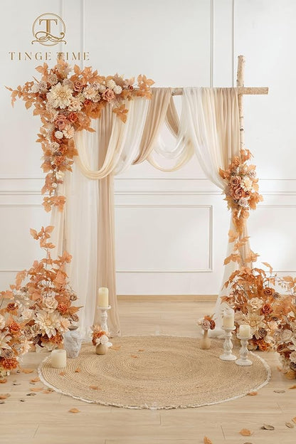 TINGE TIME Artificial Arch Flowers Kit Pack of 5, Wedding Decorations for Reception with Hanging Flowers, Wedding Arch Silk Floral Arrangements Ceremony Backdrop Bridal Shower Outdoor Party Decor
