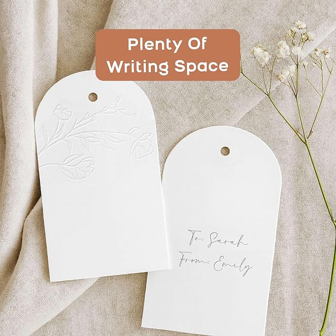 50 Floral Thank You Gift Tags with String Attached, Small Thank You for Celebrating with Us Gift Bag Tags for Presents and Personalized Party Favors - Baby Shower, Wedding, Bridal Shower, Birthday