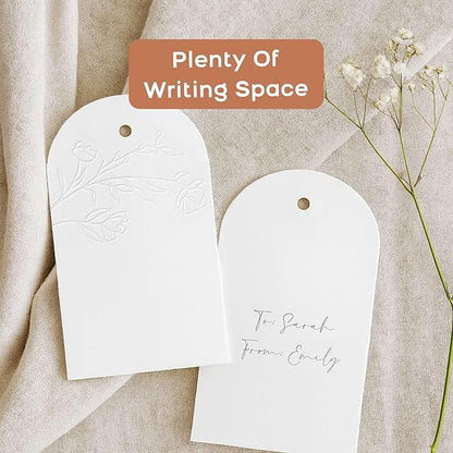 50 Floral Thank You Gift Tags with String Attached, Small Thank You for Celebrating with Us Gift Bag Tags for Presents and Personalized Party Favors - Baby Shower, Wedding, Bridal Shower, Birthday