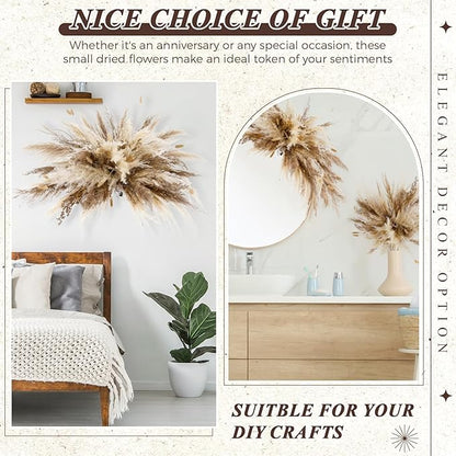 Layhit 1 Set Boho Dried Flower Wall Hanging 35 inch Pampas Grass Bouquet Dry Flower for Vase Crafts DIY Handmade Floral Plant Weeding Arch Decor