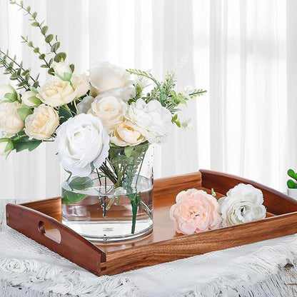 4 Pack Clear Acrylic Vase for Centerpieces 5.9x5.9 Inch Cylinder Wide Mouth Vase for Flowers, Home Decorative, Office, Wedding Party