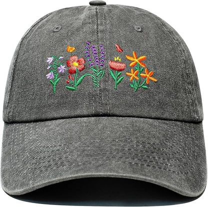 Gardening Gifts for Women, Christmas Birthday Gifts for Gardeners Woman, Adjustable Embroidered Flower Garden Hats