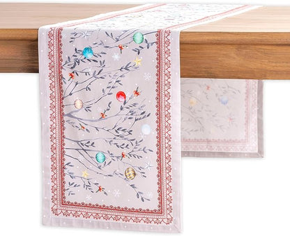 Maison d' Hermine Table Runner 100% Cotton Single Layer Table Runners 90 inches Long for Thanksgiving Christmas Decorations Home Kitchen Dining Party Wedding (Fairy Christmas, 14.5" x 90")