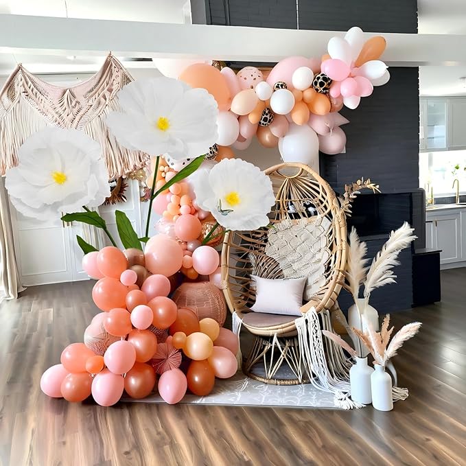 5.8 Ft Giant Artificial Flowers,Large Paper Flower,Huge Poppy Flowers Decoration for Wedding,Hotel,Office,Window Display and Home Farmhouse Decor(White)