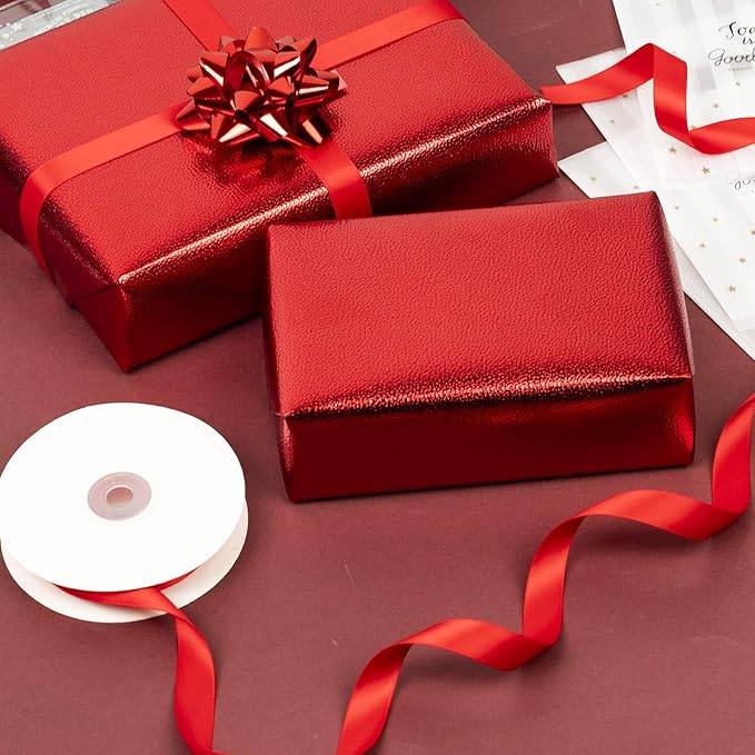 WRAPAHOLIC 30 Inch Red Wrapping Paper Roll - Sparkle Red for Birthday, Christmas, Holiday, Wedding, Baby Shower - 30 Inch x 16.5 Feet