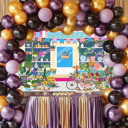 HANYING 10x7ft Cartoon Flower Shop Photo Backdrop Floral Pot Plants Gardening Bicycle Photo Background Gifts Florists Baby Girls Birthday Bridal Shower Party Decorations Supplies HY030DX